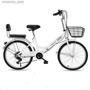 Bikes 22 24 Inches Bicycles Folding Bike Spoke Integrated Wheel Single Variable Speed Adult Commuting To Work Light Q231030