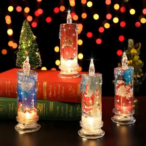 Другие товары для вечеринок Рождественские беспламенные свечи Санта-Клаус Снеговик на батарейках Рождественский тематический светодиод для украшения дома Подарок 231030