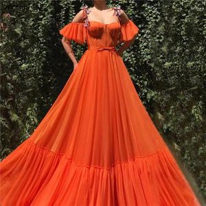 Бальные платья персикового цвета, сексуальный последний дизайн, выпускной 2023, с короткими рукавами, платья ручной работы с бабочками Serene Hill BLA70028