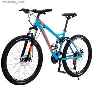 Bikes 24 26 Inches Bicycle 21 24 27 Speed Bike Mountainous Region Dual Disc Brake Adult Damping Carbon Steel Q231030