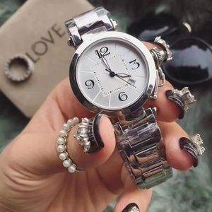 U1 Top AAA 35 мм Pasha De W31089M7 Miss Watch Белый циферблат Miyota Кварцевый хронограф Мужские часы Сапфировый секундомер Браслет из нержавеющей стали HWCR Hello_Watch catstore