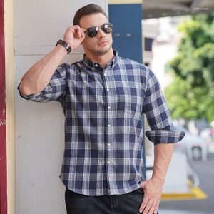 Camicie casual da uomo Camicia da uomo in flanella scozzese grande e alta 10XL Plus Size Camicia abbottonata a maniche lunghe Camisas De Hombre