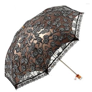 Şemsiye Çift Katmanlı Çiçek Dantel Kadın Yağmur Şemsiyesi Düğün Partisi Dekorasyon Güneş Koruma Şemsiyesi Rüzgar Prensesi Lüks Prenses Hediyesi