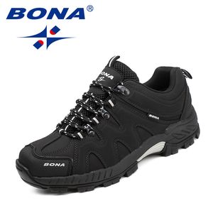 Bona yeni varış klasikler stil erkekler yürüyüş ayakkabıları dantel erkek spor ayakkabıları açık koşu trekking spor ayakkabılar hızlı ücretsiz gönderim boyutu 45