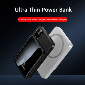 20000 мАч Magsafe Power Bank Qi Magnetic Wireless PowerBank для iPhone 14 Samsung Xiaomi Портативное индукционное зарядное устройство с быстрой зарядкой