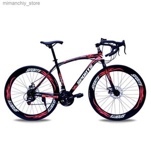 Bisiklet 26 inç Yol Araç Yarışı Bisiklet Yüksek Karbonlu Çelik Yetişkin 21 Hızlı Bükme Tutma Çift Disk Fren 60mm Bisiklet Tekerlekleri Q231030
