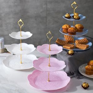 Pişirme Kalıp Çıkarılabilir Kek Stand Avrupa Tarzı 3 Tier Pasta Cupcake Meyve Plaka Tatlı Tutucu Düğün Partisi Ev Dekoru 231027