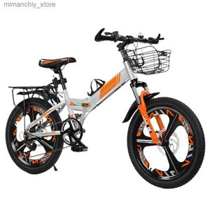 Bisikletler Çocuk Bisiklet Kat Bisiklet 6 Hızlı Yüksek Karbonlu Çelik Çift Disk Fren Taşınabilir Sönümleme Öğrenci Açık Mekan Bisikleti Q231030