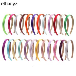 Saç aksesuarları 10pcslot çok renk Lady 15 cm genişliğinde saten saç bandı kadınlar pürüzsüz katı kurdele düz Alice kafa bandı kızlar diy 231031