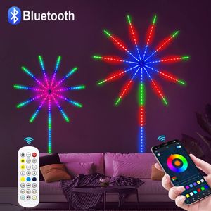 Рождественские украшения 5 В USB Smart Bluetooth RGBIC Фейерверк Светодиодная лента Dreamcolor RGB Chasing Music Sync Фейерверк Светодиодная лампа на год Рождества 231030