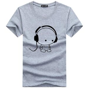 En Kaliteli T Shirt Moda Kulaklık Karikatür Baskılı Sıradan T Shirt Men Marka T-Shirt Pamuk Tee Gömlek Plus Boyut 5XL279L