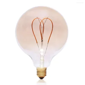 Vintage LED Edison Ampul AC220V 4W Dimmable Spiral Kalp Filamentleri Hafif Sıcak Sarı Retro Esnek
