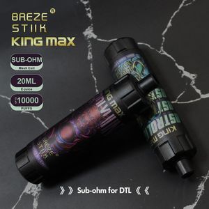 Brezz Stiik King Max 10000 Puflar Bertaraf Vape veya Elektronik Sigara 20ml Yağ Meyve Suyu Örgü Bobin OEM OED E Sigara Vs Randm Tornado 10000 Vapes