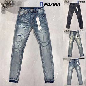 Mor kot pantolon moda siyah yırtık bisikletçiye ince fit bisikletçiler denim erkekler moda adamlar siyah pantolon