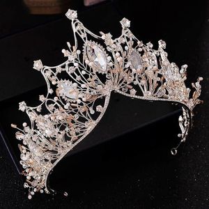 Düğün Taç Pageant Kral Kraliçe Kraliyet Gelin Tiara Çin Saç Aksesuarları Kafa Takı Başlığı Büyük Kristal Gelin Saç Bandı C2323