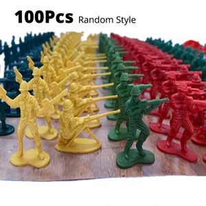 Military Figures 100Pcs Fun Adventure 1 18inch Toy Soldiers for Kids Army Model Plastic Miniature Children s War Sand Table Simulation 231031