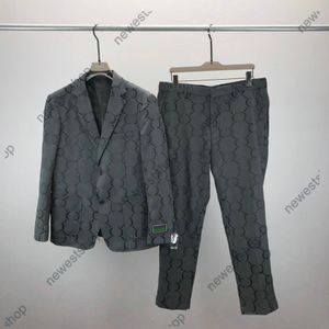 24ss erkek takım elbise blazers batı giyim tasarımcısı erkekler klasik mektup baskı blazer sonbahar lüks dış giyim slim fit gri patchwork bayan elbise pantolon