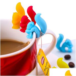 Coffee & Tea Tools Cute Snail Squirrel Shape Sile Tea Bag Holder Cup Mug Clip Candy Colors Gift Set Good Teas Tools Infuser 5 Dbc Drop Dhz30