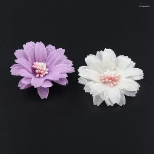 Saç Aksesuarları 150pcs/Lot 5cm Düğün Davetiyesi için Güzel Dantel Çiçek Partisi Dekorasyon Yapay Çiçekler Kadın Kızları Hızlı