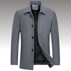 Men's Wool Blends Winter Thick Warm Jacket Men Slim Fit Cashmere Trench Business Casual Fleece Liner Woolen Jackets Male Brand Outwear Coats 231031