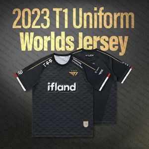 Erkek Polos Resmi 2023 SKT T1 Üniforma Dünyaları Jersey LOL Ligi Faker T Shirt LCK Özel Kimlik Gömlek Zeus Keria Gumayusi 231031