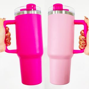 BPA ücretsiz lazer gravür etch çift duvarlı paslanmaz çelik barbie pembe flamingo 40 oz söndürücü bardak açık hava sporları soğuk içecekler için en iyi değer hediyeleri tutamak