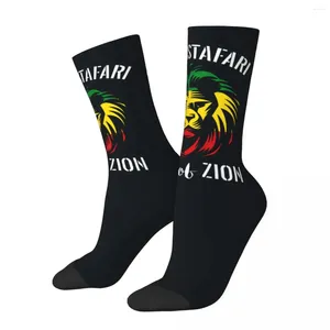Erkek Çoraplar Jah Rastafari'den Jah Rastafari Klasik Rasta Bayraklı Aslan UNISEX KIŞ KADAR HAPPY Street Style Crazy Sock