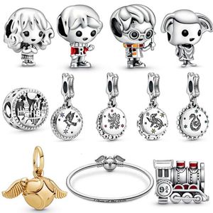 2019 Yeni S925 STERLING Gümüş Harry Sihirli Okul Tren Bebek Evi Elf Charms Beads Maskot Bilezikler Lady Jewelry Christmas Diy G258W