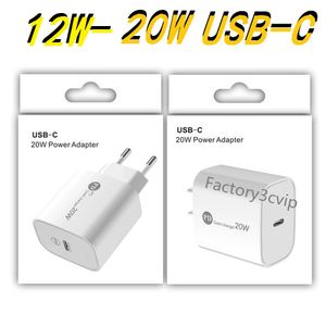 12W 20W PD Tip C USB C Güç Adaptörü ABD AB Duvar Şarj Cihazı Şarj Cihazları Adaptörleri İPhone 11 12 13 14 Pro Max Samsung Android Telefon İle