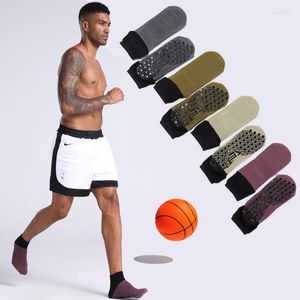 Erkek çoraplar 3 çift kaymaz erkekler için tutamaklarla düşük tüp fitness basketbol egzersizi kaymaz erkekler