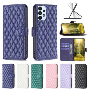 Lambskin Lattice PU Deri Kılıfları Samsung S20 FE S21 PLUS S22 Ultra A13 A23 A33 A53 A73 A22 A32 A42 A52 A72 A03S A31 A51 A71