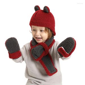 Крышка с лопатками берета Термическая шляпа для мужчин Эл теплый три зимних монохромных шерстяных детских перчаток, доказательства мужской шляпы с ушными крышками