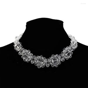 Correntes estilos boêmios formas artesanais de flor clara Declaração de colarinho de gargantilha para mulheres jóias de colar de moda