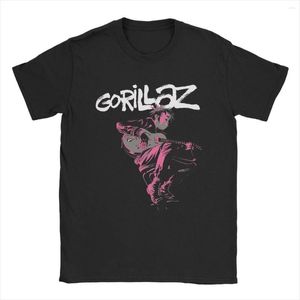 Erkekler tişörtleri gorillaz şehriye erkekler kadınlar saf pamuk tişörtler yuvarlak yaka müzik grubu hip hop tişört kısa kollu kıyafetler hediye fikir