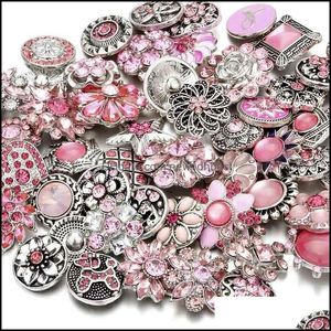 Klipsler Kancalar Noosa Pembe Zencefilli Snap Düğmesi Klipsler Takı Bulguları Kristal Parçalar Charms 18Mm Metal Snaps Düğmeler Fact Dhseller2010 Dhstd