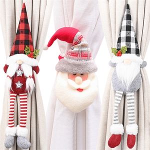 Noel Süslemeleri Noel Perde Tutucu Tokalı Peluş Elk Noel Baba Dolls Dekor Perde Band Ev Odası için Noel Dekorasyonları Yıl 220901
