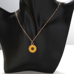 Ayçiçeği Daisy Kolye Kolyeleri Kore Güneş Çiçek Altın Kolye Kadın Hediyeler Arkadaş
