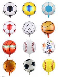 18 Zoll aufblasbare Fußballballons Kinder Sport Party Ballons Dekorationen Helium Folienballon Baby Kinder Alles Gute zum Geburtstag Basketball Baseball Volleyball Ballon