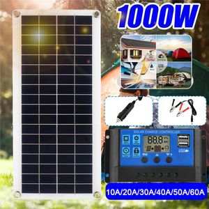 Su geçirmez Araba Güneş Paneli Kiti 30 W 100 W 300 W 12 V USB Şarj Güneş Kurulu Deniz RV Tekne için Controllerfor Ile