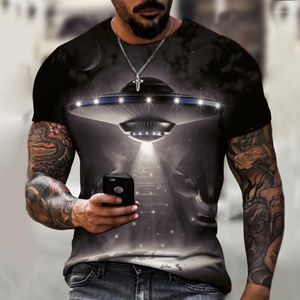 Erkek Tişörtleri Erkek Tişörtleri 2022 UFO Tasarım Serisi T-Shirt Moda Leisure Street Bilim Tarzı Kısa Kollu Gömlek XXS-6XL