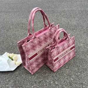 Messenger Bags New canvas checked Tote Bag 2024 new printed lettered handbag size style shoulder bag Handbags