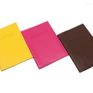 Kart tutucular deri pasaport tutucu İngilizce basit ince kitap şeker rengi çanta erkek ve kadın bilet cowhide sof