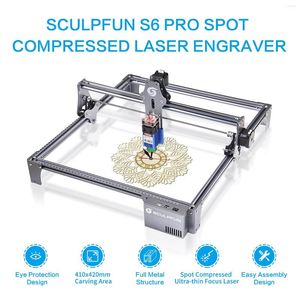 Принтеры Sculpfun 60W Эффект S6 Pro Laser Graver 410x420 мм LD FAC Spot Compression Ultrathin Focus Machine фиксированный фокус