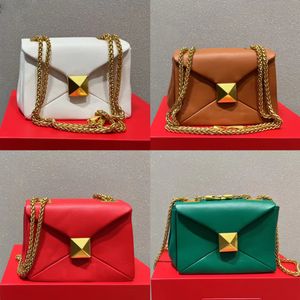 Новая дизайнерская сумка Lady Mini Rivet Crobody Bags Slide Chain Shoulder Women Fashion Wallet Leather 6Solid color Clutch Dinner Bag Металлическая пряжка