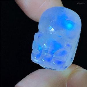 Подвесные ожерелья искренний натуральный синий свет лунный камень драгоценные камни заживление кристаллическое бусин пи -XIU Женщина мужчина 20 13 11 мм