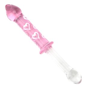 Massageador de brinquedos sexuais Crystal Glass Sex Toys Dildos Fake Penis com uma alça de inserção fácil Vagina Anal Butt Plug para masturbação feminina