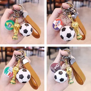 Keychain 2022 R Dünya Kupası Hadi Bayrağı Hayranları Etkinlik Hediyesi Futbol Anahtarları Kolye Unisex