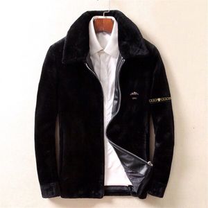Мужская меховая одежда черного цвета из высококачественной норки, бархатное теплое пальто, модный и развлекательный бренд, различные стили, интегрированная зимняя норка 3XL 2XL