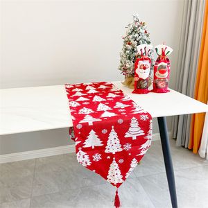 33x180cm/13x71inch Noel masası koşucusu polyester pamuk kumaş yemek masaları düğün parti kar adam elk çiçek yumuşak masa örtüsü dekorasyon hediyesi jy0692