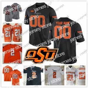 Amerikan Koleji Futbol Giyim Özelleştirilmiş Oklahoma Eyalet Kovboyları #3 Brandon Weeden 28 James Washington 81 Justin Blackmon 5 Justice Hill Black Men Gençlik Çocuk Jersey 4